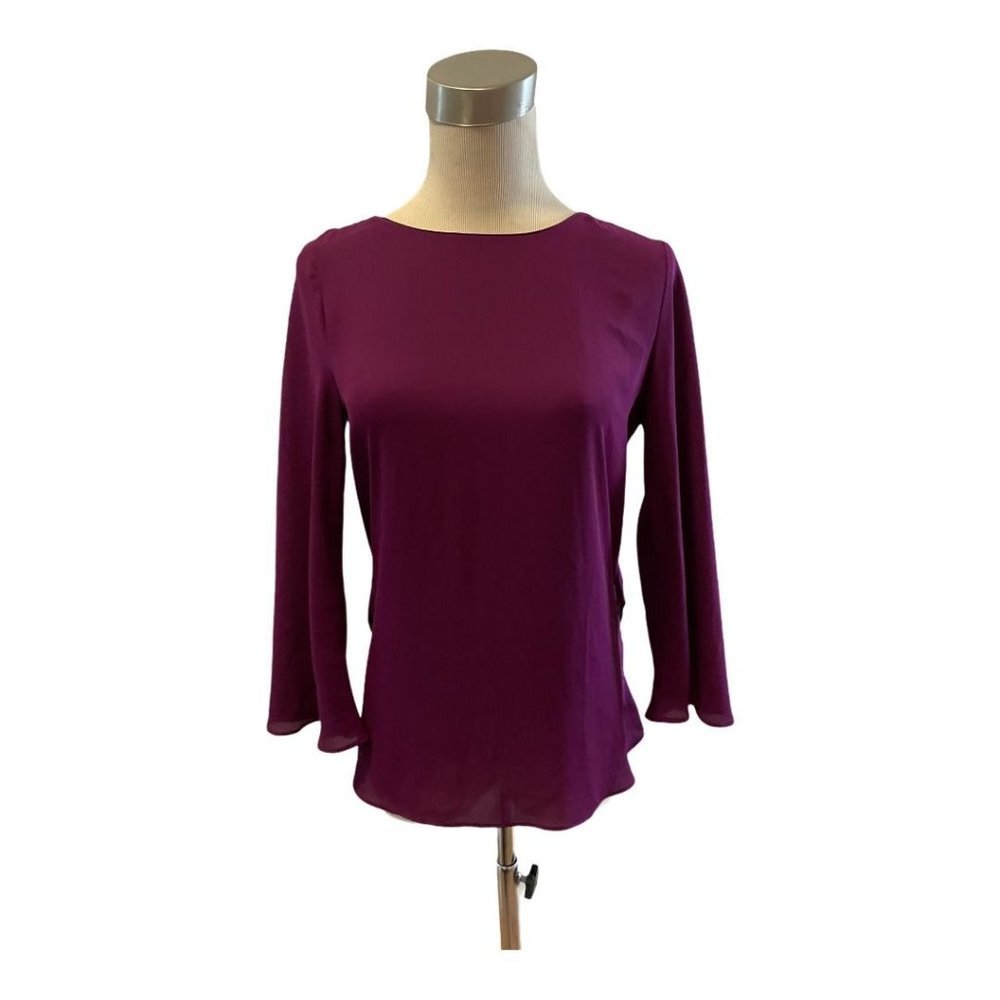Zara Basic Purple Opened Back Blouse Size XS Women's Top Shirt